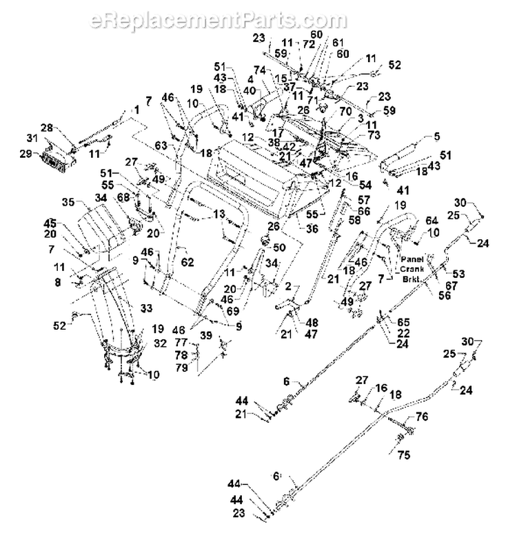 Page E Diagram and Parts List for 31AE653F401 1998 Yard Man Snow Blower